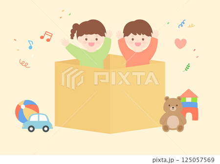 Vector illustration of cute children. 125057569