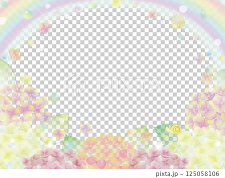 繡球花和彩虹的彩色框架A 125058106
