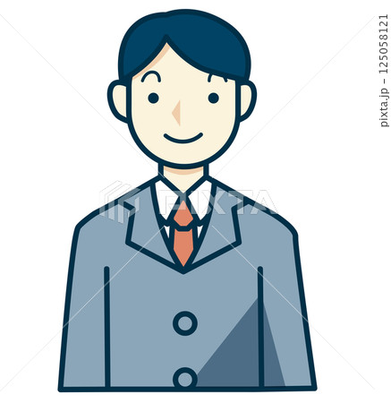 グレーのスーツを着た男性のイラスト 125058121