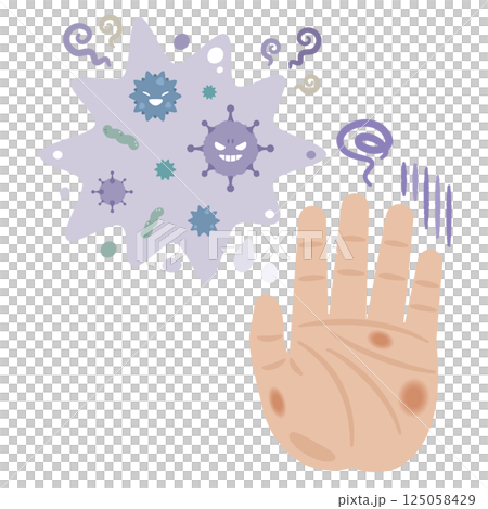 Illustration of a contaminated palm 125058429