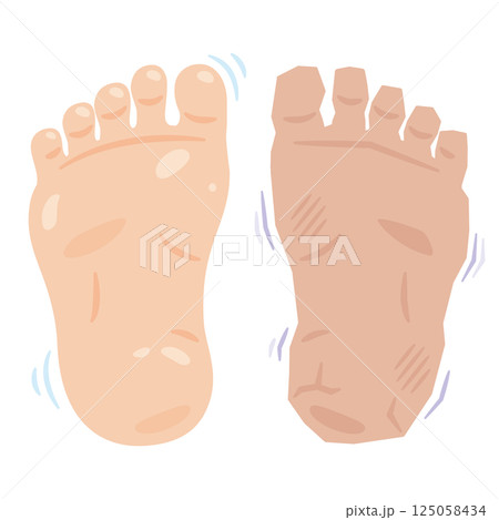 柔らかい足裏と硬い足裏 125058434