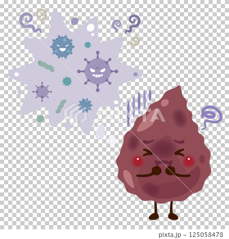 Character illustration of sick blood Character illustration of sick blood 125058478