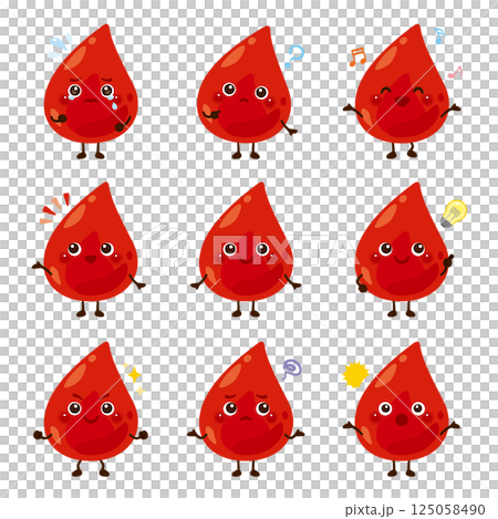 Blood character facial expression set 125058490