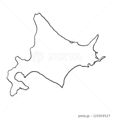 イラスト風に描かれた北海道の地図 125058527