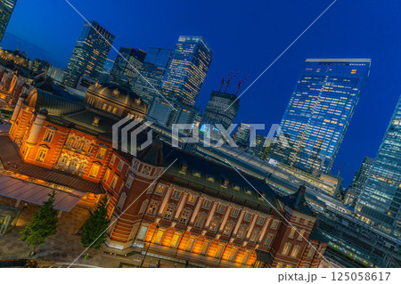 【都市風景】東京駅周辺の夜景【東京都】 125058617