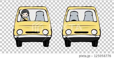 一名男子駕駛一輛汽車的插圖 一名男子駕駛一輛汽車的插圖 125058776