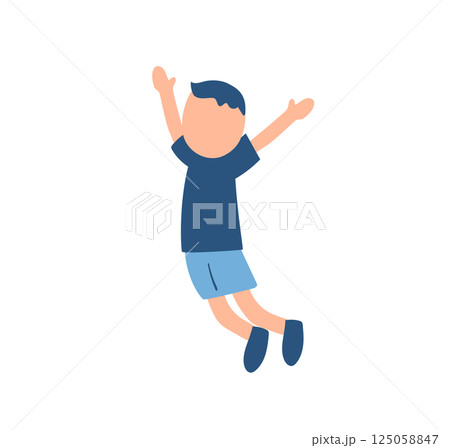 ジャンプする男の子のイラスト 125058847