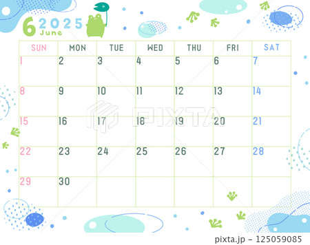 2025年6月のカレンダー 梅雨 2025年6月のカレンダー 梅雨 125059085