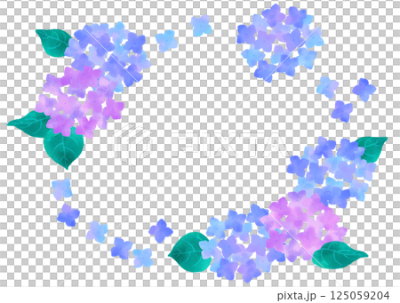 Hydrangea oval frame illustration Hydrangea oval frame illustration 125059204