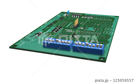 デジタル ICを実装したプリント基板の 3D画像 デジタル ICを実装したプリント基板の 3D画像 125059557