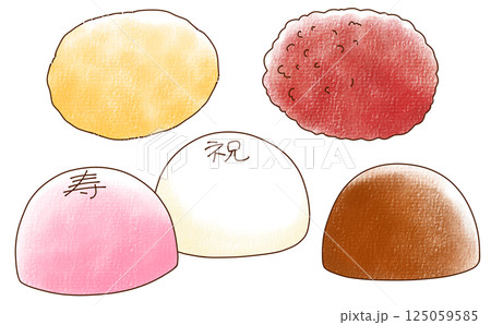 ゆるめシンプル和菓子セット5　アナログ風 125059585