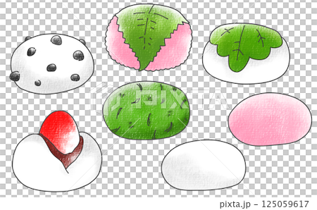 ゆるめシンプル和菓子セット4　アナログ風 125059617