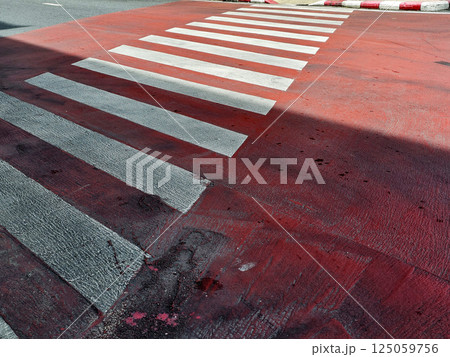 Close up Crossroad on Asphalt Road Background. 125059756