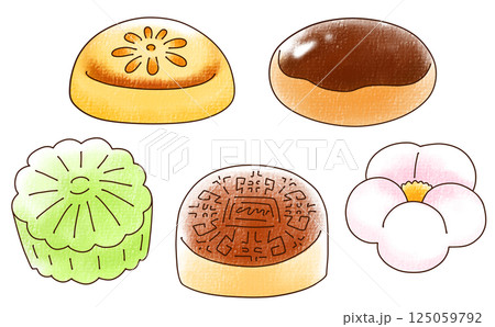 ゆるめシンプル和菓子セット2　アナログ風 125059792