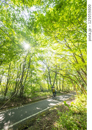 新緑・初夏のサイクリングイメージ　（蒜山高原） 125059800