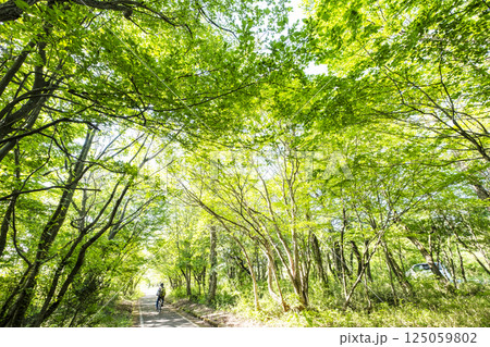 新緑・初夏のサイクリングイメージ　（蒜山高原） 125059802