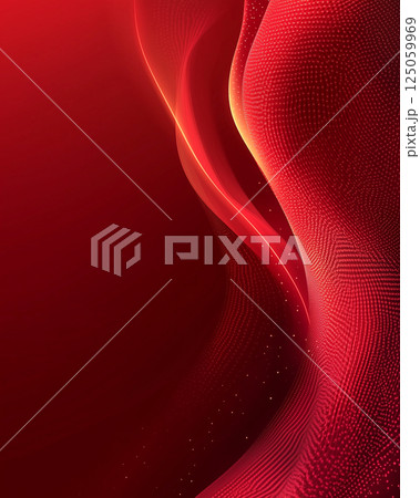 Elegant Red Gradient Background with Wavy Lines and Soft Lighting 125059969