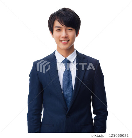 爽やかな笑顔の就職活動中のスーツの男性(背景透過)AI生成 爽やかな笑顔の就職活動中のスーツの男性(背景透過)AI生成 125060021