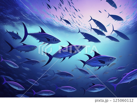 DHAやアンセリンが含まれる魚のイメージ DHAやアンセリンが含まれる魚のイメージ 125060112