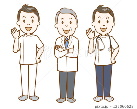 医師, 検査技師, 理学療法士, 栄養士, 薬剤師,ポーズセット 125060628