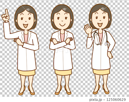 醫生、實驗室技術員、物理治療師、營養師、藥劑師、姿勢集 125060629