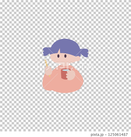 Girls brushing teeth Girls brushing teeth 125061487