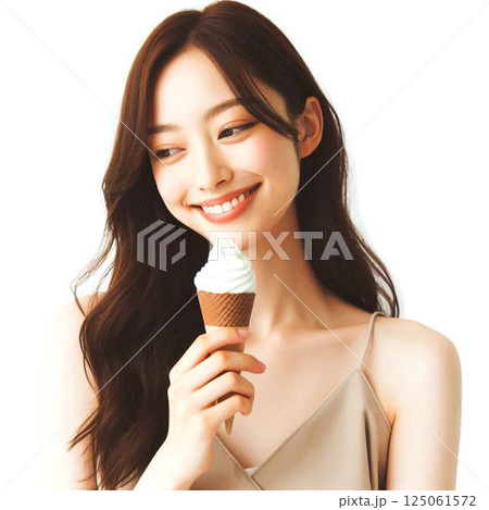 アイスクリームと女性 125061572