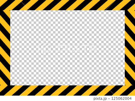 黃色和黑色條紋警告膠帶框架背景 125062004