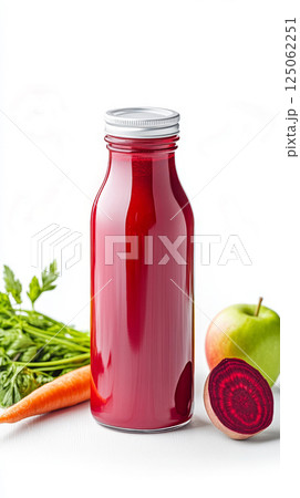 ABC juice combines apple, beetroot, and carrot for a nutritious boost in a clean, modern setting ABC juice combines apple, beetroot, and carrot for a nutritious boost in a clean, modern setting 125062251