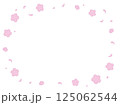 ピンクの花のシンプルなフレーム 125062544