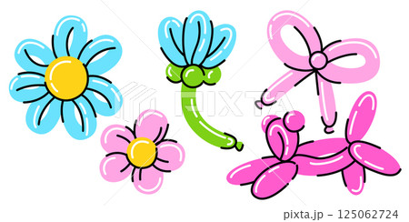 Inflatable balloon figures - dog, flower, bow 125062724