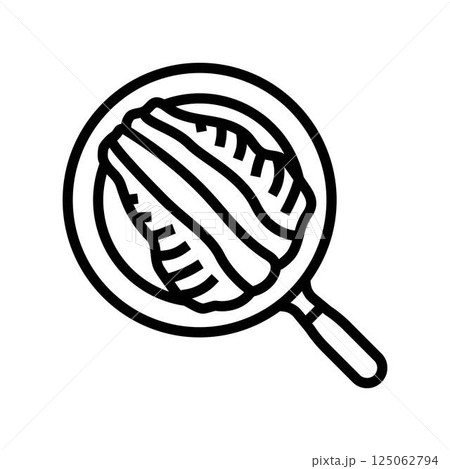 pan seared trout fish line icon vector illustration pan seared trout fish line icon vector illustration 125062794