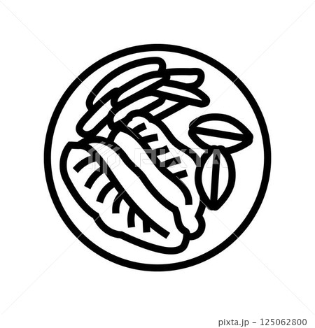 blackened fish line icon vector illustration blackened fish line icon vector illustration 125062800