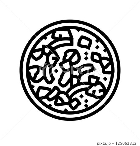 stew fish line icon vector illustration 125062812