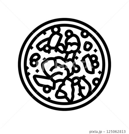 soup fish line icon vector illustration 125062813