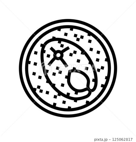 curry fish line icon vector illustration 125062817