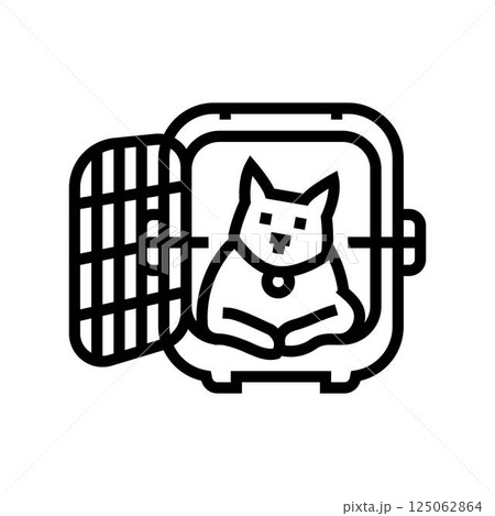 carrier cat breeding line icon vector illustration carrier cat breeding line icon vector illustration 125062864