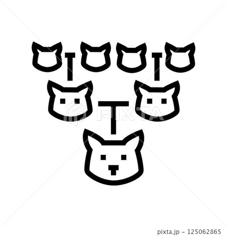 pedigree chart cat breeding line icon vector illustration 125062865