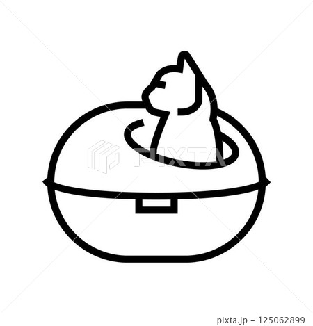 nest cat breeding line icon vector illustration nest cat breeding line icon vector illustration 125062899