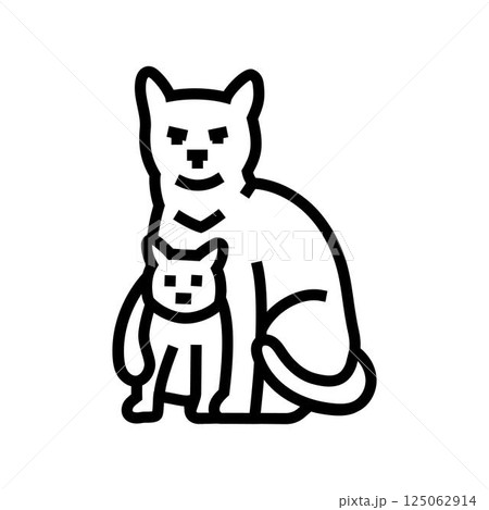 kitten mother cat breeding line icon vector illustration kitten mother cat breeding line icon vector illustration 125062914