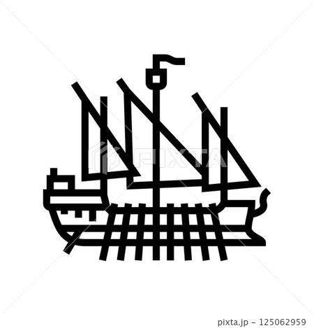 ship byzantine line icon vector illustration 125062959