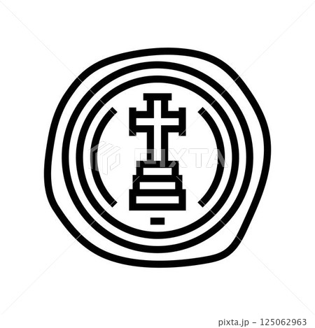 gold coin byzantine line icon vector illustration 125062963