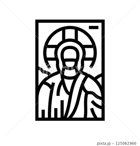 mosaic christ byzantine line icon vector illustration mosaic christ byzantine line icon vector illustration 125062966