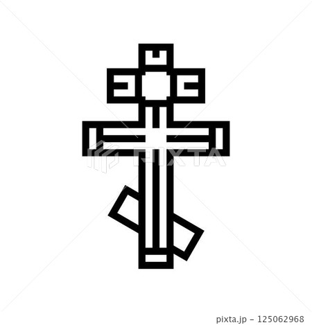 cross byzantine line icon vector illustration 125062968