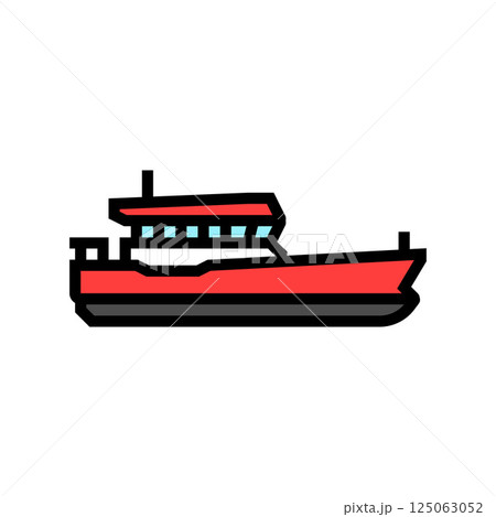 pilot boat ship color icon vector illustration pilot boat ship color icon vector illustration 125063052