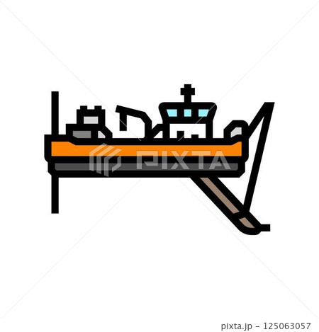 dredger ship color icon vector illustration dredger ship color icon vector illustration 125063057