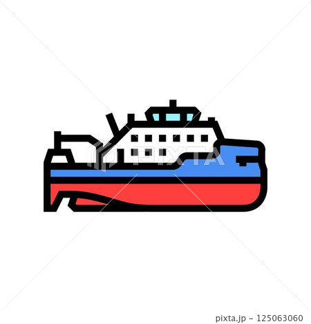 research vessel ship color icon vector illustration research vessel ship color icon vector illustration 125063060