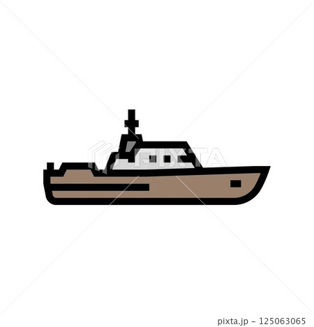 patrol boat ship color icon vector illustration patrol boat ship color icon vector illustration 125063065