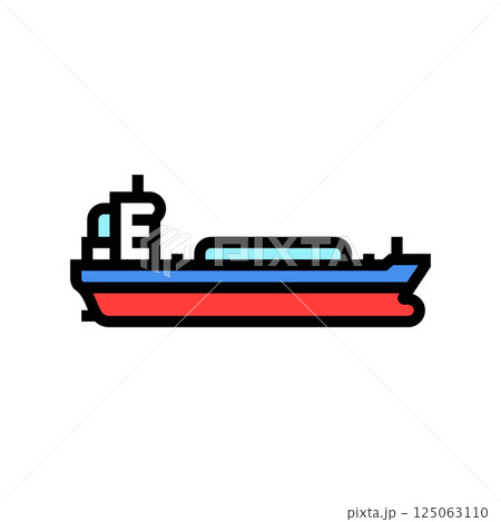 oil tanker ship color icon vector illustration oil tanker ship color icon vector illustration 125063110