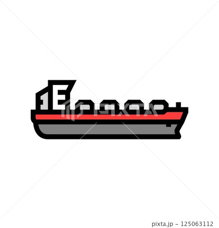 bulk carrier ship color icon vector illustration bulk carrier ship color icon vector illustration 125063112